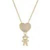 Wholesale Ig Style Simple Style Human Heart Shape Copper Gold Plated Zircon Pendant Necklace In Bulk