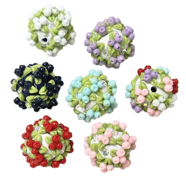 Wholesale Kindergarten Cross-Border Cartoon Colorfulful Small Flowers Straight Hole Beads DIY Beaded Pen Mobile Phone Chain Keychain Car Hanging and Other Accessories