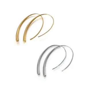 Wholesale PVD Coated 18K Gold Plated Geometric Titanium Steel Korean Style Waterproof Non Tarnish Earrings