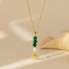 Wholesale Natural stone patchwork heart-shaped seashell necklace