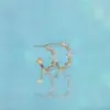 Wholesale Flower Brass Gem Copper Earrings
