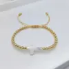 Wholesale Retro Cross Star Heart Shape Pearl Copper Bracelets In Bulk