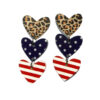 Wholesale Cross-border European and American Independence Day Acrylic Earrings US Flag Love Five-pointed Star Striped Leopard Print Earrings