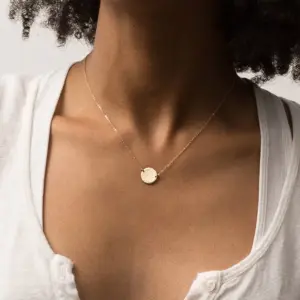 Wholesale PVD Coated 14K Gold Real Gold Plated Geometric Stainless Steel Simple Style Waterproof Non Tarnish 304 Stainless Steel Necklace