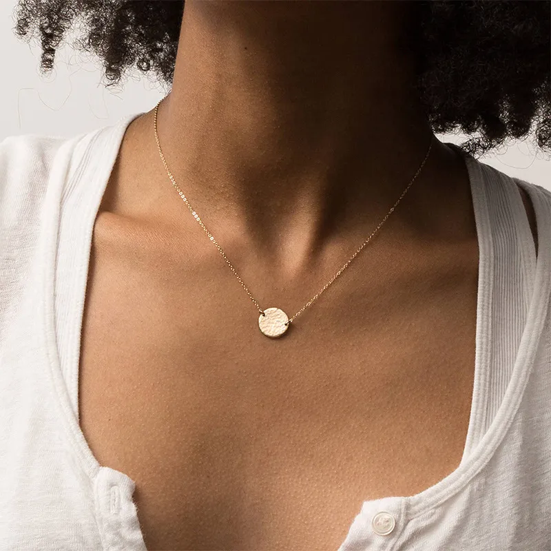 Wholesale PVD Coated 14K Gold Real Gold Plated Geometric Stainless Steel Simple Style Waterproof Non Tarnish 304 Stainless Steel Necklace