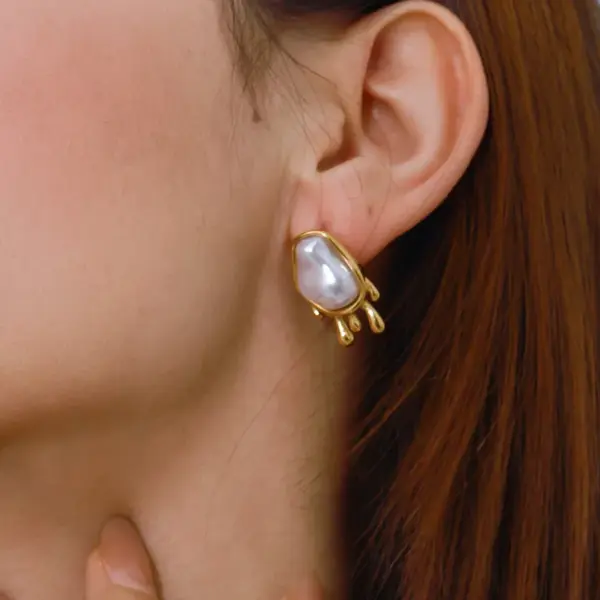 304 Stainless Steel Geometric PVD Coated 18K Real Gold Plated Real Gold Plated Modern Style Waterproof Non Tarnish Cable Chain Rings Earrings Necklace