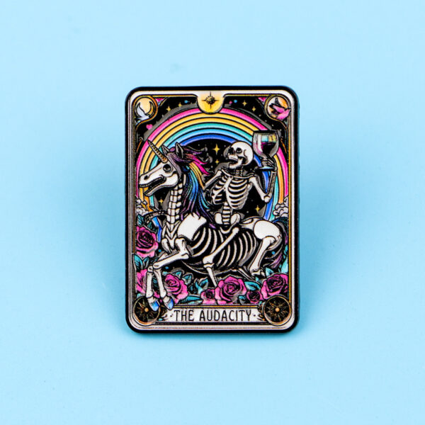 Wholesale Skull Tarot Card Brooch Cartoon Metal Badge Accessories