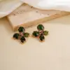 1 Pair Nordic Style Sweet Flower Plating Inlay Copper Zircon K Gold Plated Ear Studs