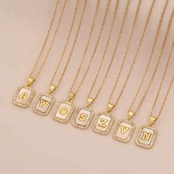 Wholesale Jewelry Cute Romantic Letter 304 Stainless Steel Copper Cable Chain Pendant Necklace