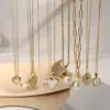 Wholesale PVD Coated 18K Gold Real Gold Plated Round Oval Heart Shape 304 Stainless Steel Imitation Pearl IG Style Waterproof Non Tarnish 304 Stainless Steel Lobster Trigger Clasp Closure Pendant Necklace