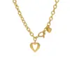 Wholesale PVD Coated Real Gold Plated Heart Titanium Steel Fashion Waterproof Non Tarnish Necklace