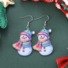 Wholesale Christmas Funny Gingerbread Man Scarf Snowman Pendant Earrings