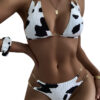 Wholesale Cross-Border Bikini Chain Sexy Backless Split Swimsuit Export Cow Print Bikini Swimsuit Ready Stock Tight