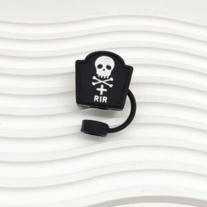 Halloween Ghost-themed Black and White (+RIR Style) Straw Cap / Packaging without straw