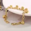 Wholesale PVD Coated 18K Gold Plated Round Solid Color Stainless Steel Simple Style Waterproof Non Tarnish Bracelets
