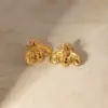 PVD Coated Real Gold Plated 18K Gold 304 Stainless Steel Simple Style Classic Style Waterproof Non Tarnish 304 Stainless Steel Ear Studs