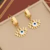 Wholesale PVD Coated 18K Gold Real Gold Plated Devil'S Eye Stainless Steel IG Style Waterproof Non Tarnish Drop Earrings