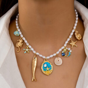 Wholesale Ocean Beach Shell Starfish Bohemian Beaded Necklace