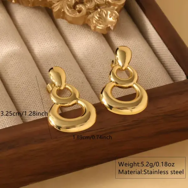 Wholesale 1 Pair Casual Cute Sweet Water Droplets Heart Shape Flower Plating 304 Stainless Steel Imitation Gold Ear Studs