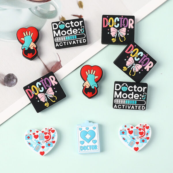Wholesale Silicone beads for doctors and nurses with English letters