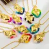 Wholesale Fashion Heart Shape Copper Plating 18k Gold Plated Pendant Necklace