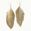 Wholesale Hand-painted silver and gold feather earrings