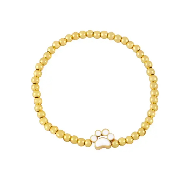 Wholesale European And American Fashion Cute Dog Paw Print Bracelet Simple Copper Bracelet