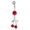 Belly Rings Fashion Peach Cherry Fruit Rhinestone