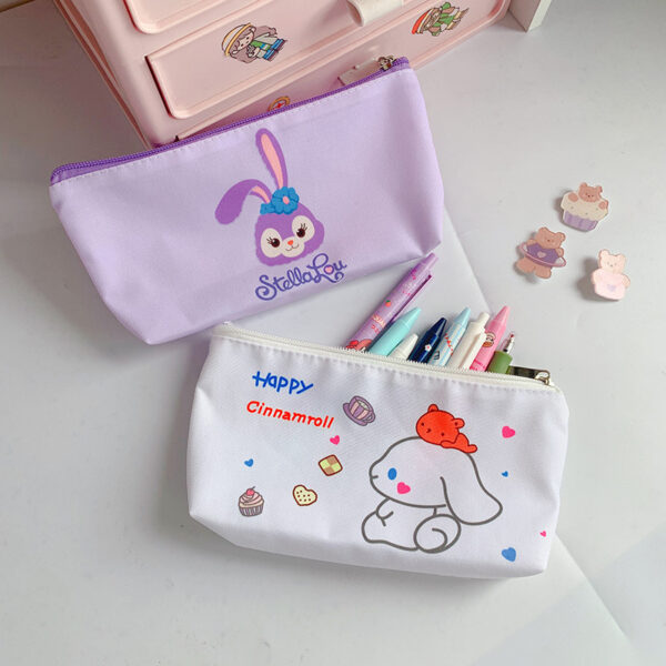 oly-505d102d73ebaf5d8ada2b40f56a7cbc Wholesale Japanese Style Pencil Bag Women's Large Capacity ins Canvas Stationery Bag Stitch Pencil Bag Small Fresh Style Storage Bag Multifunctional