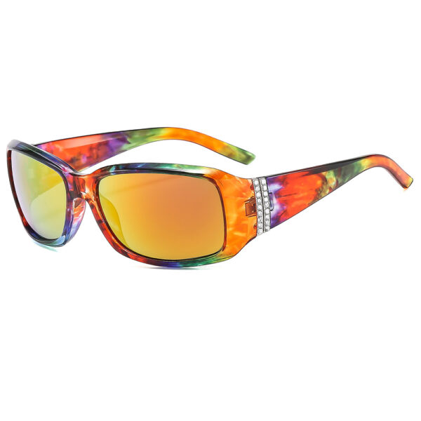 Wholesale Cross-border Sunglasses Women's High-end Sense Big Brand Foreign Trade Classic European and American Oval Frame Sports Trend Diamond-encrusted Polarized Sunglasses