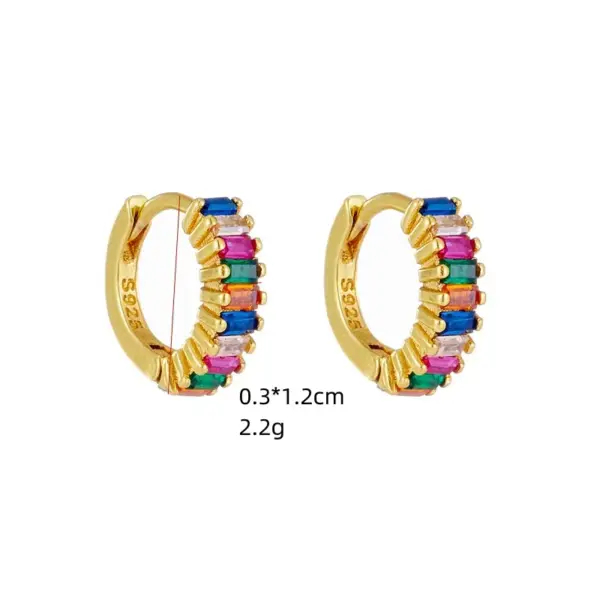 Wholesale Copper Inlaid With Rectangular Zirconia Irregular Ear Bone Buckle Women