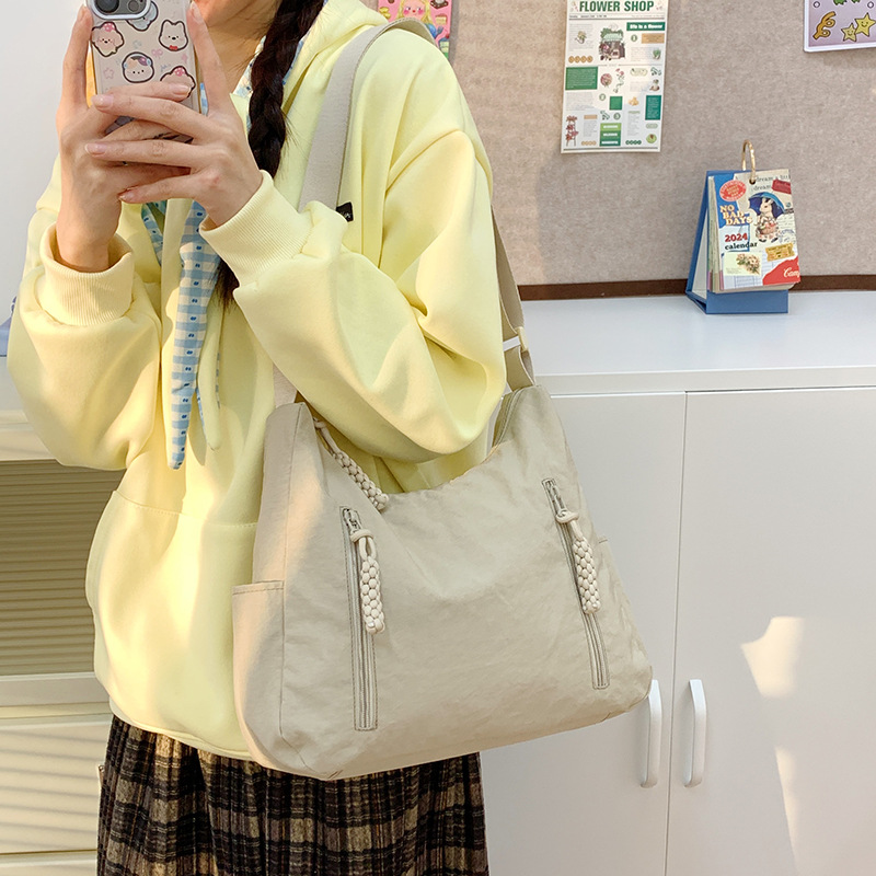 Wholesale New Large-Capacity Nylon Cloth Bag Crossbody Bag for Women Korean Style Lazy Style Shoulder Bag Design Niche Commuter Bag