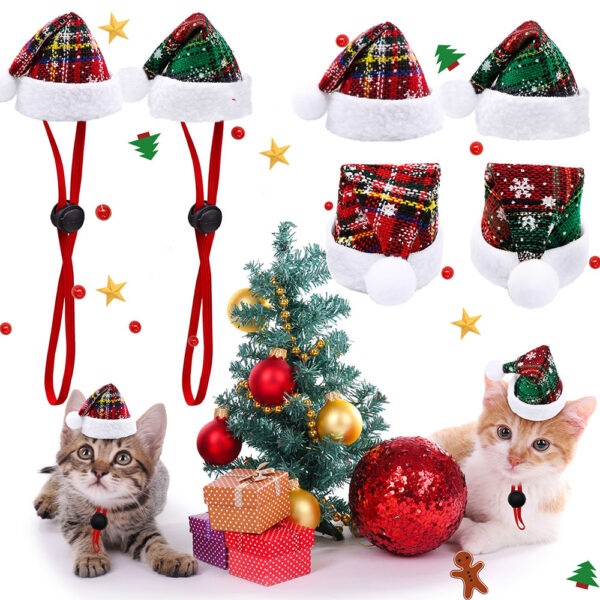 Wholesale Pet Christmas Hat Dog and Cat Christmas Hat Elastic Rope Ready-Made Pendant