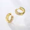 Wholesale 1 Pair Fashion Smile Face Gold Plated Copper Zircon Gold Plated Hoop Earrings