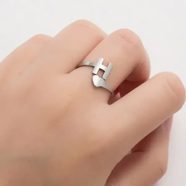 Wholesale Jewelry Fashion Letter 201 Stainless Steel Plating Open Ring