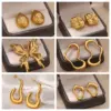 PVD Coated Real Gold Plated Geometric Butterfly 304 Stainless Steel Elegant Vintage Style Waterproof Non Tarnish Ear Studs