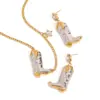 PVD Coated Real Gold Plated 18K Gold Star Boots 304 Stainless Steel Simple Style Classic Style Shiny Waterproof Non Tarnish Earrings Necklace