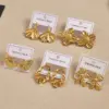 Wholesale Elegant Hollow Out Ins Style 304 Stainless Steel Electroplated Leaf And Flower Stud Earrings Fashionable And Durable For Daily Wear