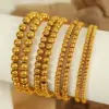 Wholesale PVD Coated Real Gold Plated 18K Gold Round Titanium Steel Casual Simple Style Waterproof Non Tarnish Titanium Steel Bracelets