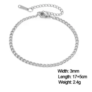 Steel Color 3MM Cuban Chain