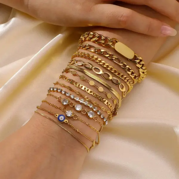 Wholesale Simple Style Classic Style Solid Color 201 Stainless Steel Bracelets In Bulk