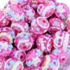 Wholesale Rose pink acrylic heavy-duty hand-painted beads