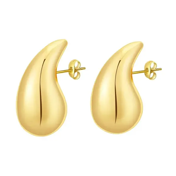Wholesale 1 Pair Simple Style Water Droplets Plating Stainless Steel 18k Gold Plated Ear Studs