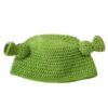 oly-508549ab49f5c8c99f83515f57fc93bd Wholesale Funny and warm woolen hat for women, autumn and winter, long braid, green knitted pullover hat, trendy and thick.