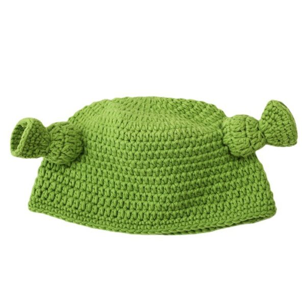 oly-508549ab49f5c8c99f83515f57fc93bd Wholesale Funny and warm woolen hat for women, autumn and winter, long braid, green knitted pullover hat, trendy and thick.