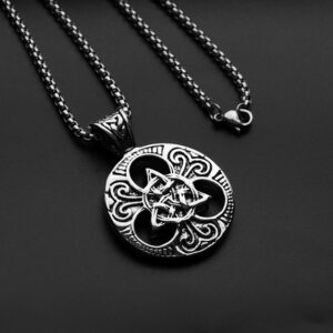 Three-petal flower + titanium steel chain