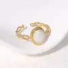 oly-509b5900b6297b78b27f5c128de61b16 Wholesale PVD Coated Real Gold Plated 18K Gold Geometric 304 Stainless Steel Vintage Style Simple Style IG Style Waterproof Non Tarnish Open Rings