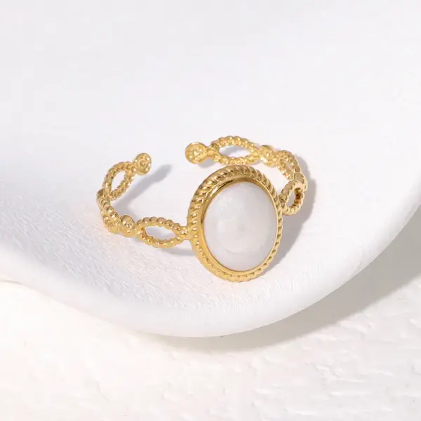 oly-509b5900b6297b78b27f5c128de61b16 Wholesale PVD Coated Real Gold Plated 18K Gold Geometric 304 Stainless Steel Vintage Style Simple Style IG Style Waterproof Non Tarnish Open Rings