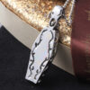 Wholesale European and American Domineering Cross Coffin Skeleton Pendant Retro Thai Silver Men's Necklace Vampire Jewelry
