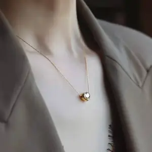 Jyh387 Necklace Gold Three-Dimensional Heart
